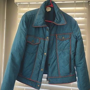 BDG jacket - size large, looks denim but soft, puffy.